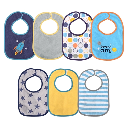 bavoir velcro 7pcs boy bleu