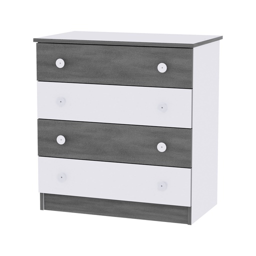 [10170070034A] Commode simple blanc/ gris vintage